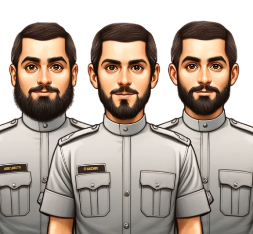 Caricature of security guards